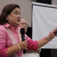 Executive Director Jocelyn Alma Badiola answers a question during the open forum after her presentation on the State of the Agri-Fishery Credit in the Philippines.