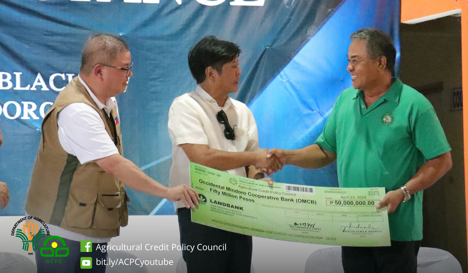 DA-ACPC Provides P77.5 Million to Help Farmers and Fishers in Occidental Mindoro Affected by El Niño through SURE
